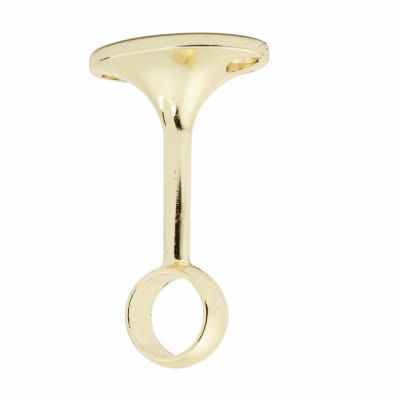 25mm Hanging Rail Centre Bracket - Polished Brass