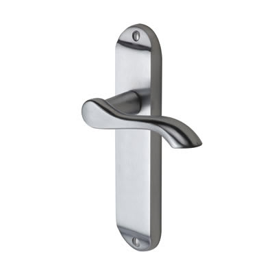 Satin Chrome Scroll Latch Door Handles - Aurora Range - 183 x 42mm