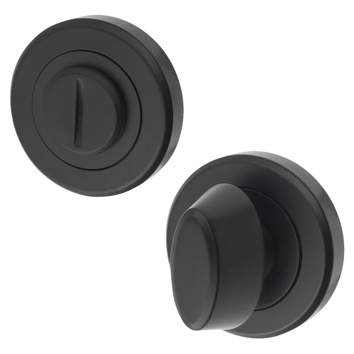 Brass Bathroom Turn & Release - 50mm Diameter - Oval - Matt Black