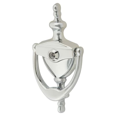 AR727K Traditional Urn Door Knocker With Viewer - Polished Chrome - 151 x 76mm