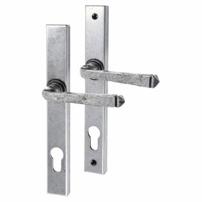 Pewter Slimline Multipoint Euro Lock Door Handles - 92mm c/c - Avon Range