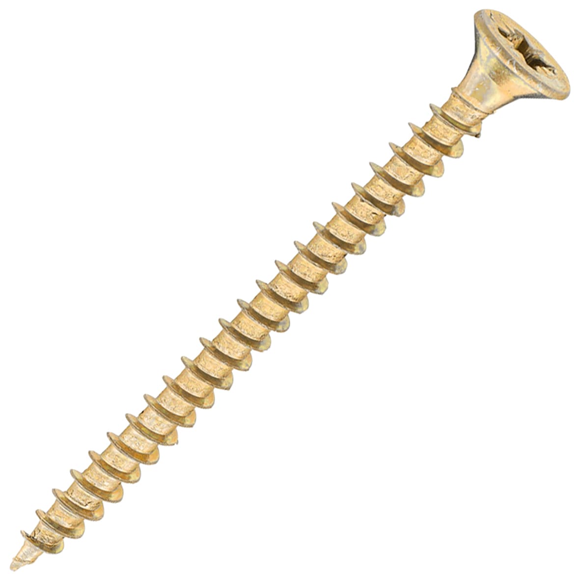 General Purpose Pozi Countersunk Chipboard Wood Screws - 4.0 x 50mm - Yellow Zinc - Pk of 200