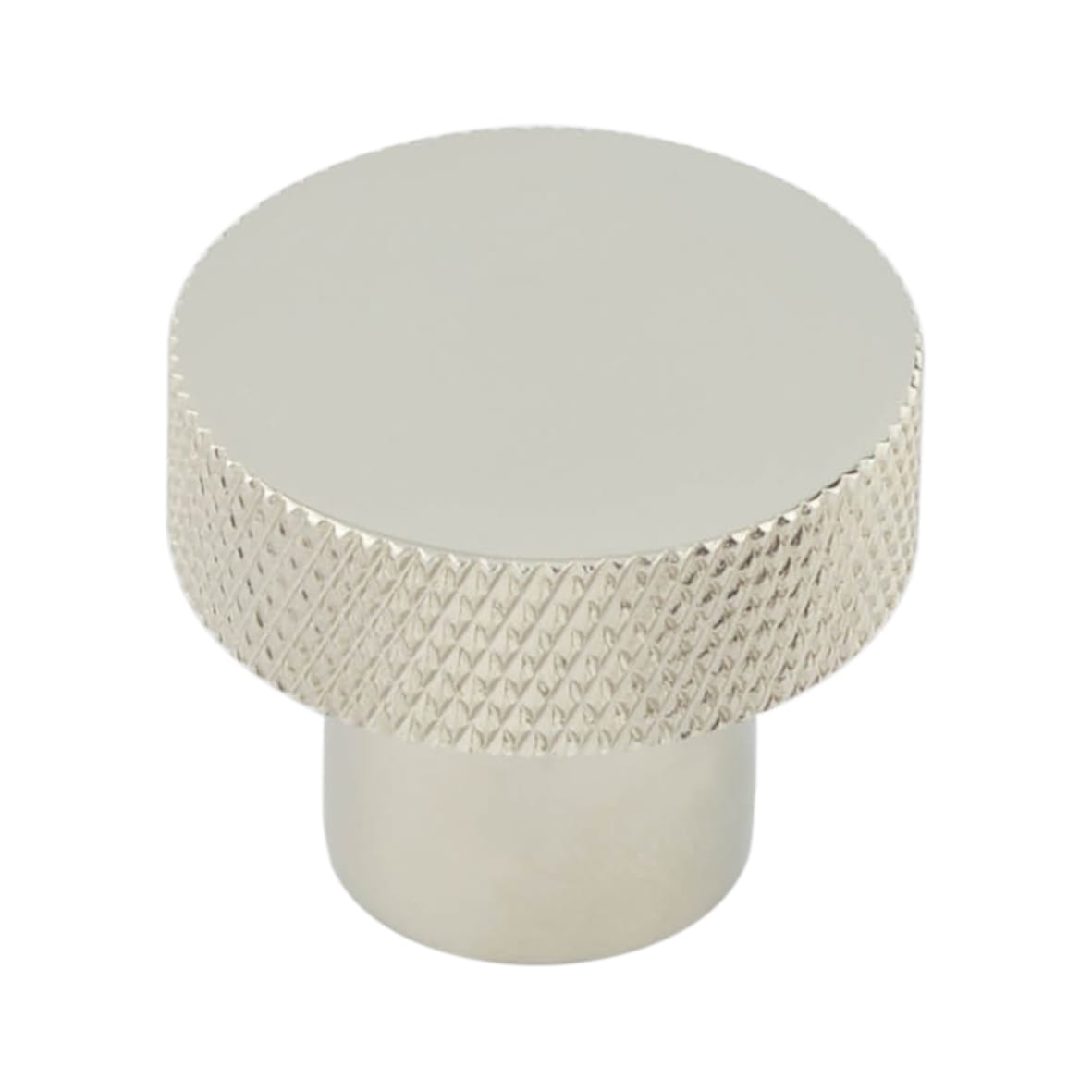 Wenlock Knurled Round Cabinet Knob - 30mm Diameter - Polished Nickel