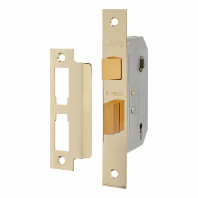 2 Lever Interior Door Sashlock - 67mm Case - 45mm Backset - Polished Brass