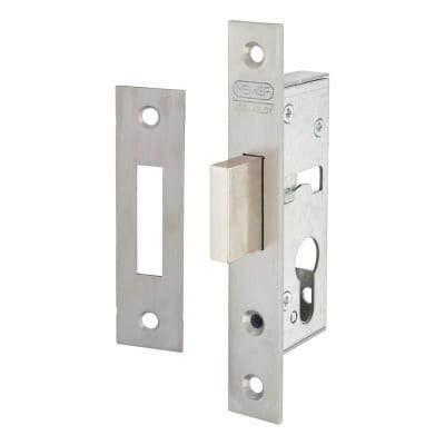 9600 Narrow Style Euro Deadlock - 40mm Case - 25mm Backset - Satin Stainless Steel