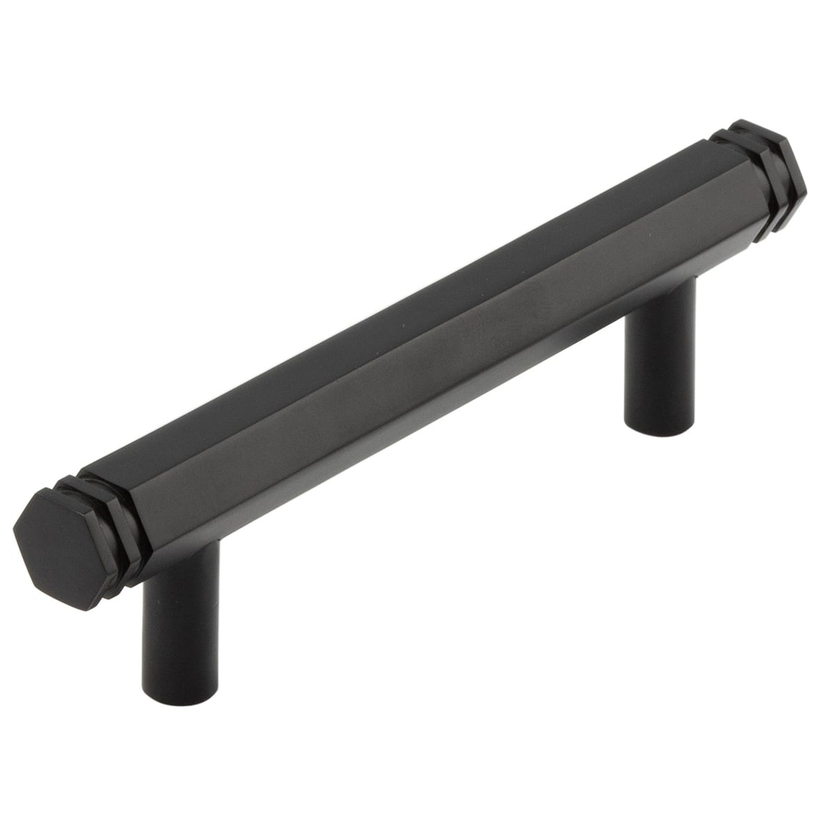 Nile 15mm Hex T-Bar Cabinet Pull Handle - 96mm c/c - Black