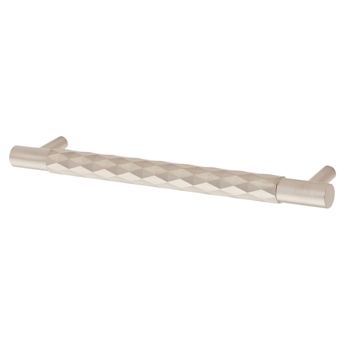 Diamond Cut 14mm T-Bar Cabinet Pull Handle - 160mm Centres - Satin Nickel