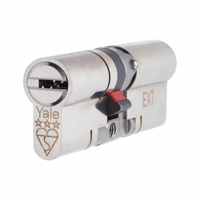 3 Star Anti-Snap Platinum 90mm Euro Dbl Cylinder - 40 + 50mm - Brushed Nickel - Keyed to Differ