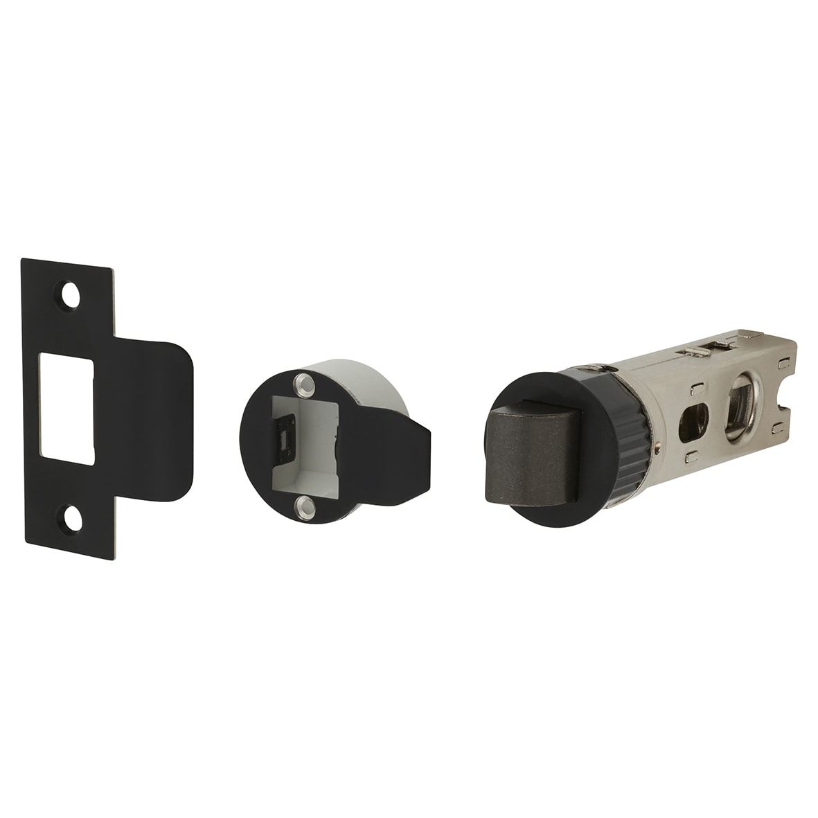 Quick Latch Passage Bolt Through Tubular Latch - 71mm Case - 57mm Backset - Round - Matt Black