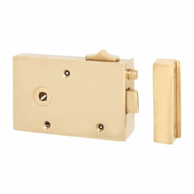 Bathroom/Bedroom Rim Latch - 128 x 79mm - Right Hand - Brass