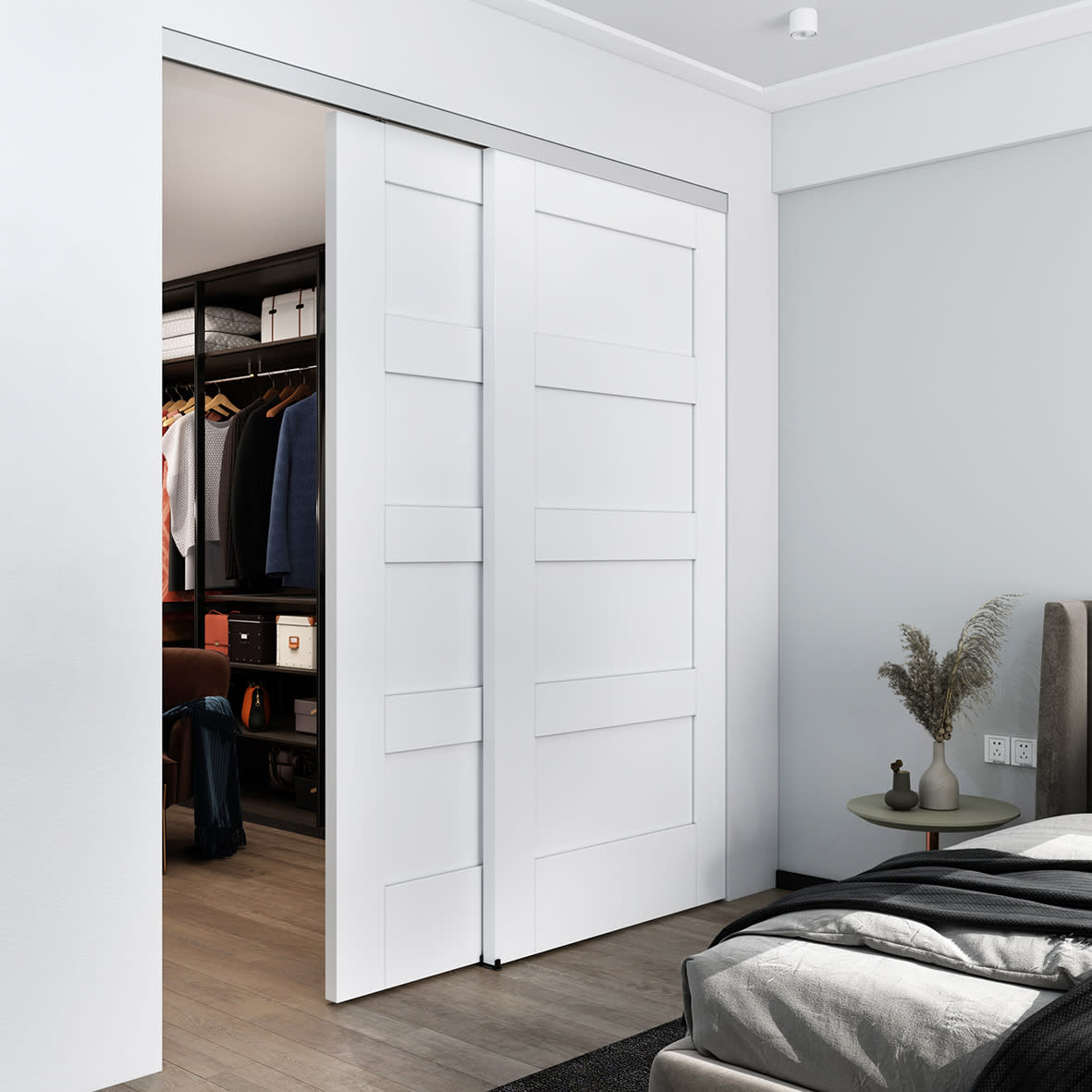 Bi-Passing Sliding Door Kit - 1830mm Track - 68kg Max Door Weight - Aluminium