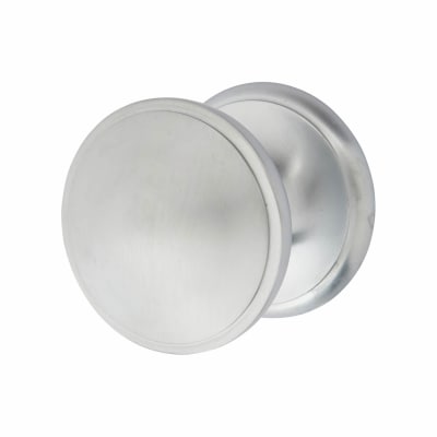 Marcus Satin Chrome Round Centre Door Knob - 81mm Rose Diameter