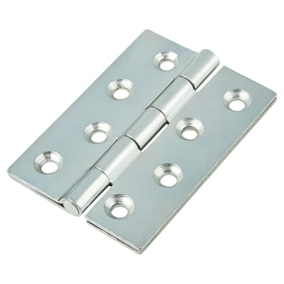 Double Pressed Steel Butt Door Hinge - 100 x 73mm - Zinc Plated - Pair