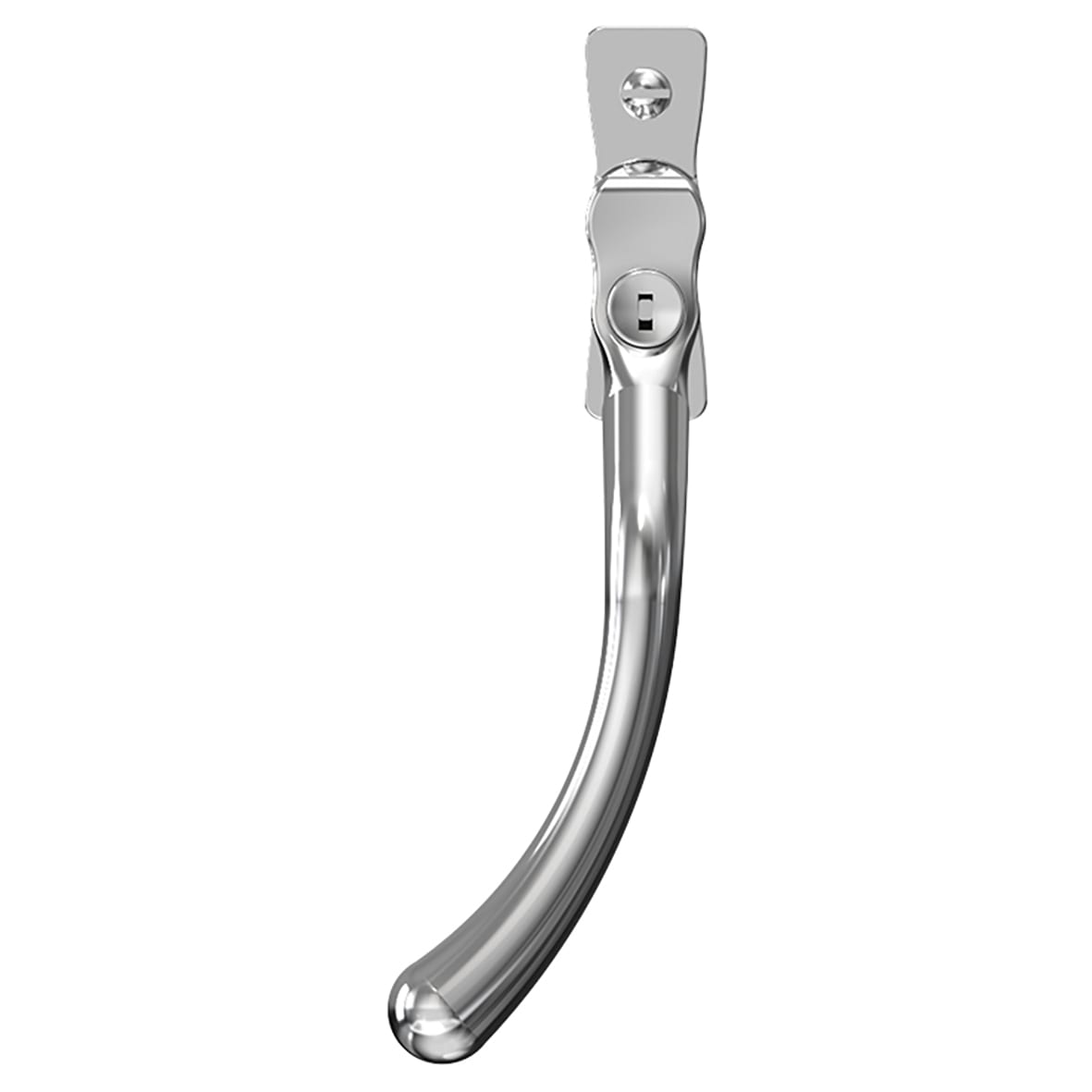 Heritage Pear Drop Locking Espagnolette Casement Window Handle - Left Hand - Polished Chrome
