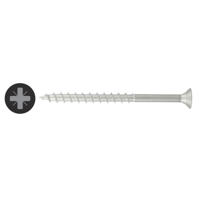 R2 Retinox Pozi Countersunk Wood Screws - 6.0 x 80mm - A2 Stainless Steel - Pack of 100