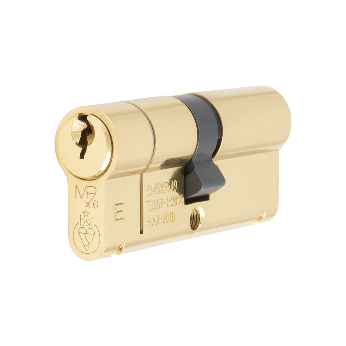 1 Star 6 Pin 70mm Euro Double Cylinder - 35 + 35mm - Polished Brass - Keyed to Differ