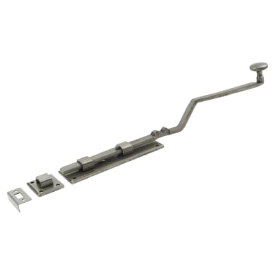 Long French Door Bolt - 380 x 48mm - Pewter
