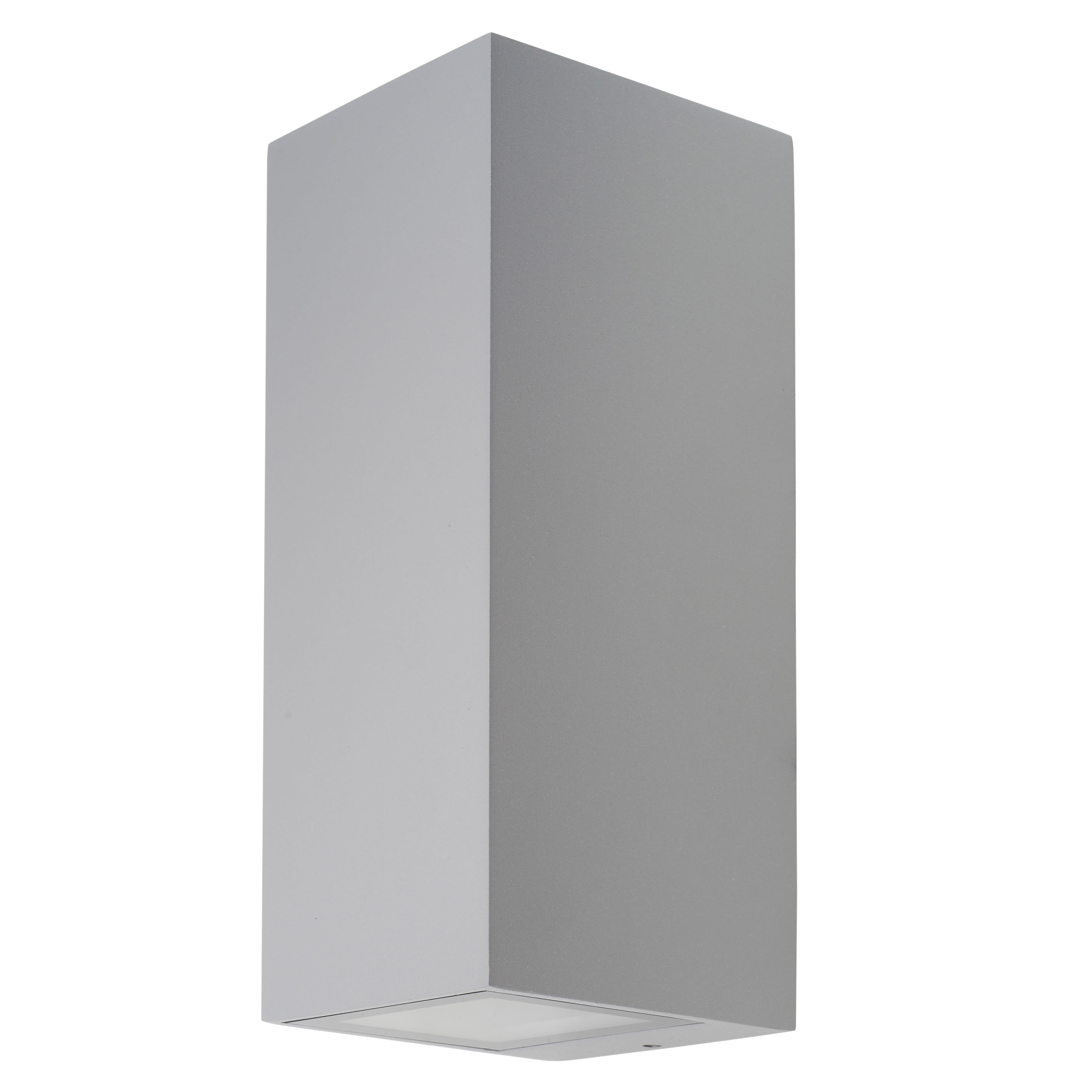 Square Outdoor Up & Down Wall Light - - Silver