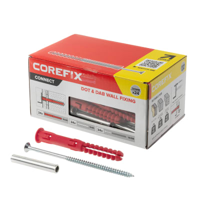 Connect 120 - Dot and Dab or Drylined Wall Fixing Solution - Red - Pack of 24