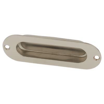 Oval Flush Cabinet Pull Handle - 120 x 40mm - Polished Stainless Steel