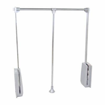 Pull Down Wardrobe Rail Lift - 450-600mm - Max Weight 12kg - Chrome
