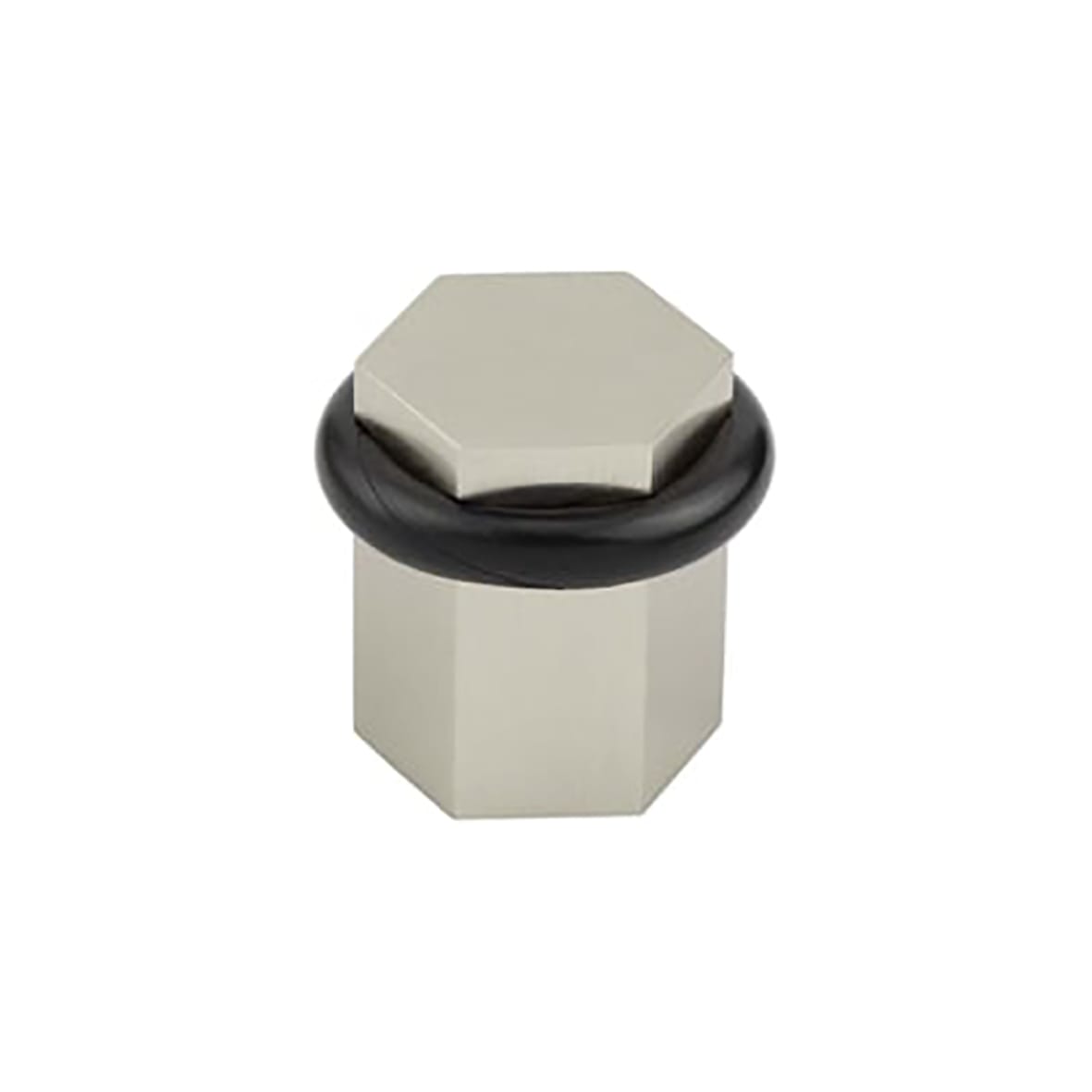 Hexagonal Floor Door Stop - 40 x 38mm - Satin Nickel