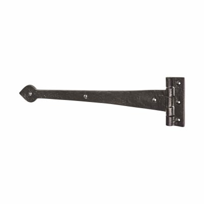 Tudor Plain Door Tee Hinge - 460 x 105mm - Metalized Antique Black Iron