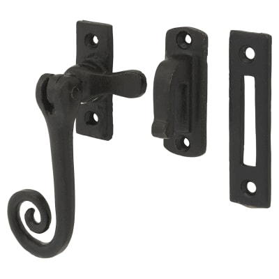 Monkey Tail Mortice & Hook Plate Casement Window Fastener - Reversible - Antique Black