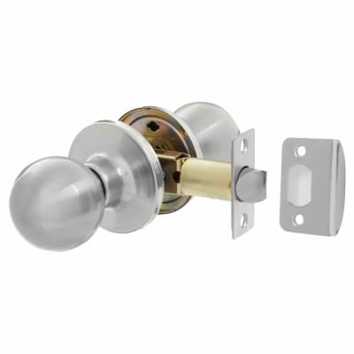 Satin Chrome Bala Hotel Passage Mortice Door Knobset - 65mm Rose Diameter