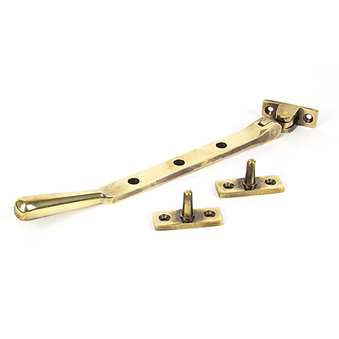 Newbury Casement Window Stay - 8"/200mm Length - Aged Brass