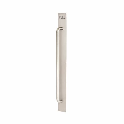 Satin Stainless Steel 19mm D-Bar Door Pull Handle on Plate - PULL - Screw Fix - 950 x 80mm