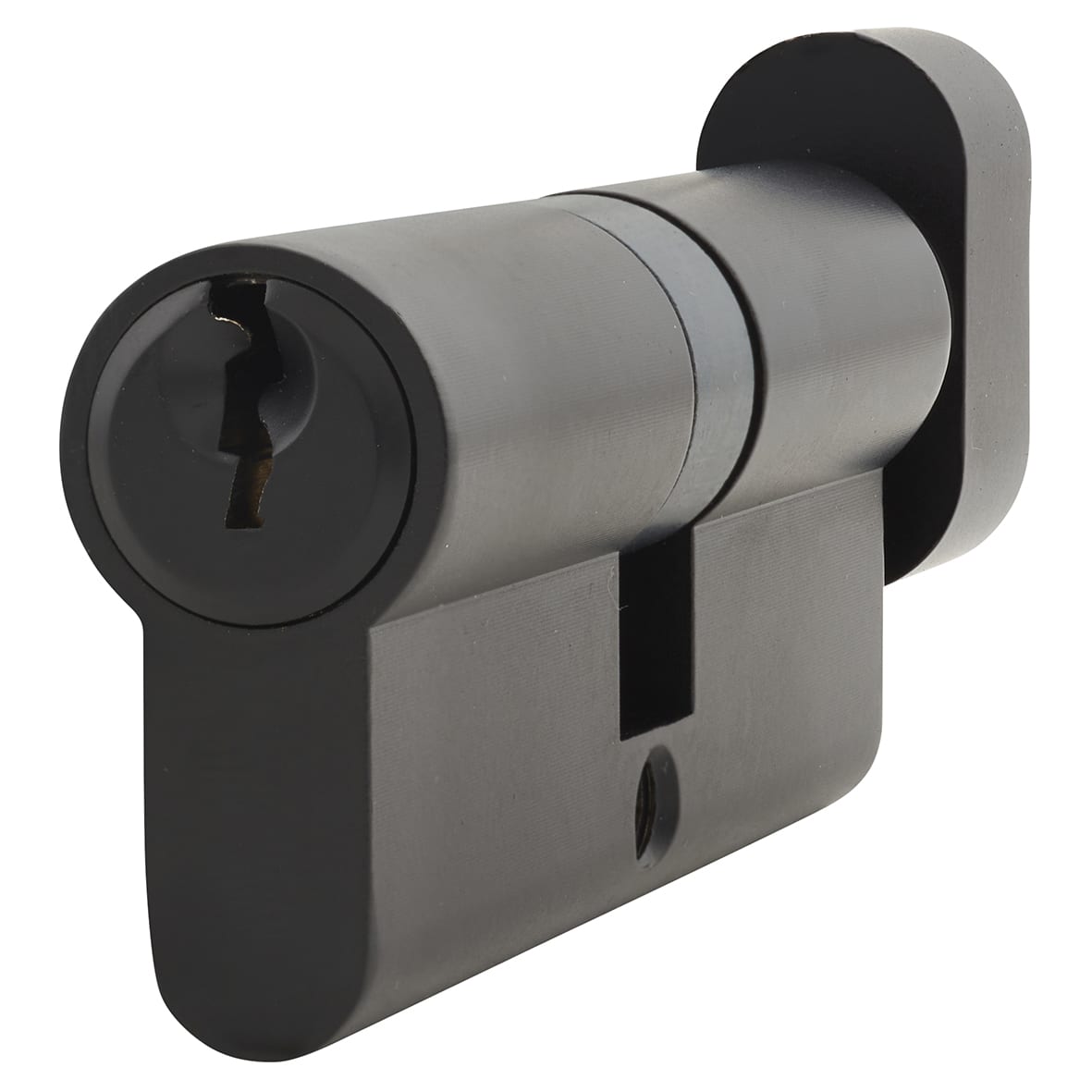 6 Pin 70mm Euro Thumbturn Cylinder - 35mm Turn + 35mm - Matt Black - Keyed To Differ