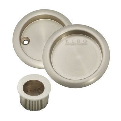 Round 3 Piece Flush Handle Set - Satin Nickel