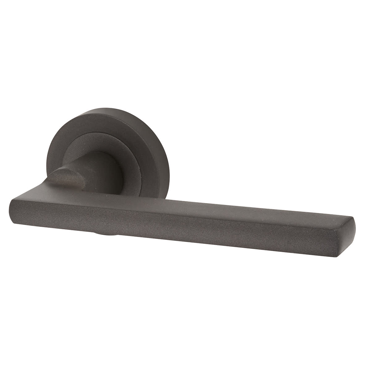 Matt Bronze Door Handles on Round Rose - Trentino Range