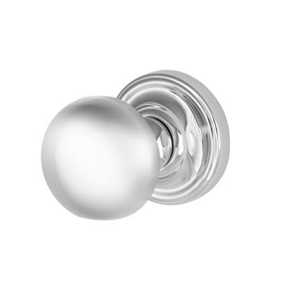 Marcus Polished Chrome Mortice Door Knob - 62mm Rose Diameter - Hampstead Range