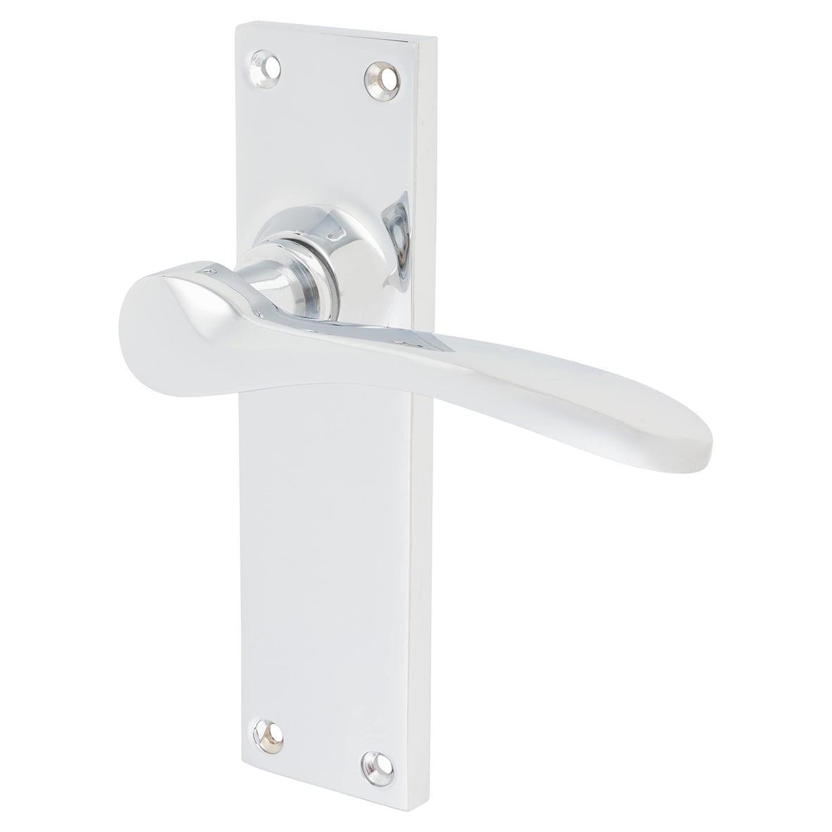 Polished Chrome Latch Door Handles - Buckingham Range - 152 x 41mm