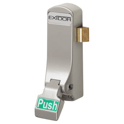 297 Single Door Push Pad Latch - Metal Door - Silver