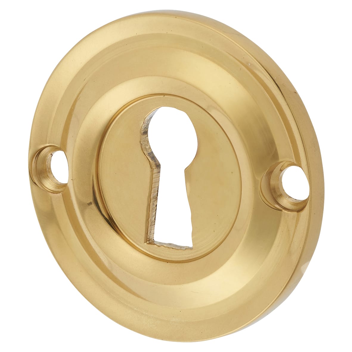 Victorian Escutcheon - 42mm Diameter - Keyhole - Polished Brass
