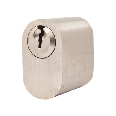 6 Pin Scandinavian Oval Cylinder - Internal and External - Anti Drill - Polished Nickel