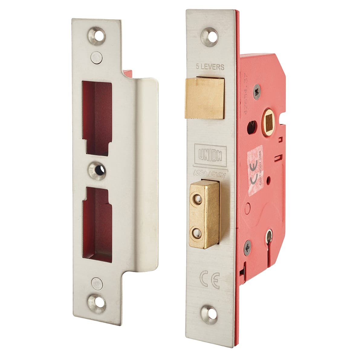 2201 Bolt Through 5 Lever Sashlock - 77mm Case - 57mm Backset - Satin Chrome