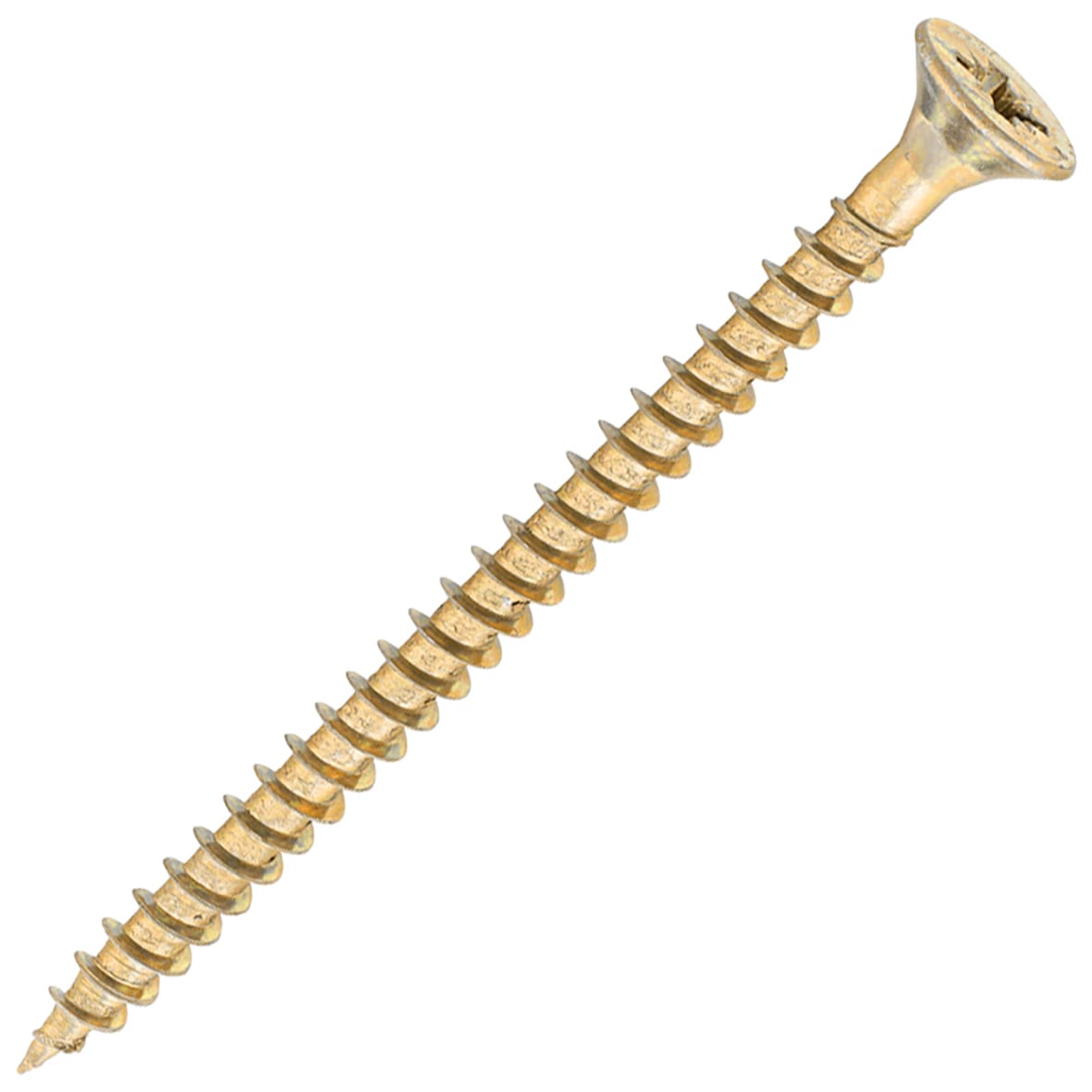 General Purpose Pozi Countersunk Chipboard Wood Screws - 5.0 x 70mm - Yellow Zinc - Pk of 200