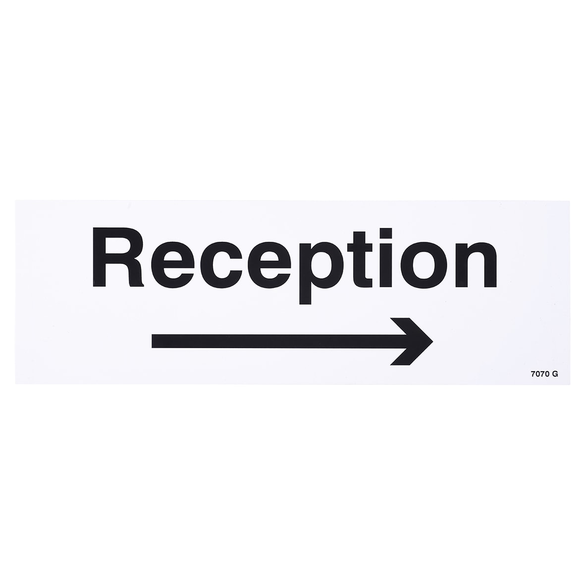 Reception This Way Right Arrow Sign - 300 x 100mm - Rigid Plastic