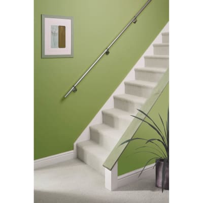 40mm Complete Handrail Kit - 3600mm Length - 201 Brushed Stainless Steel