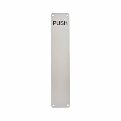 Aluminium Finger Plate - Push - 375 x 75 x 3mm - Satin