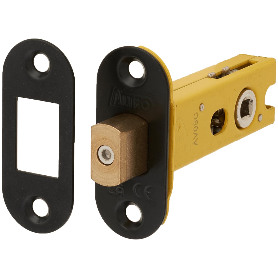 5mm Bolt Through Tubular Bathroom Deadbolt - 76mm Case - 57mm Backset - Radius - Matt Black