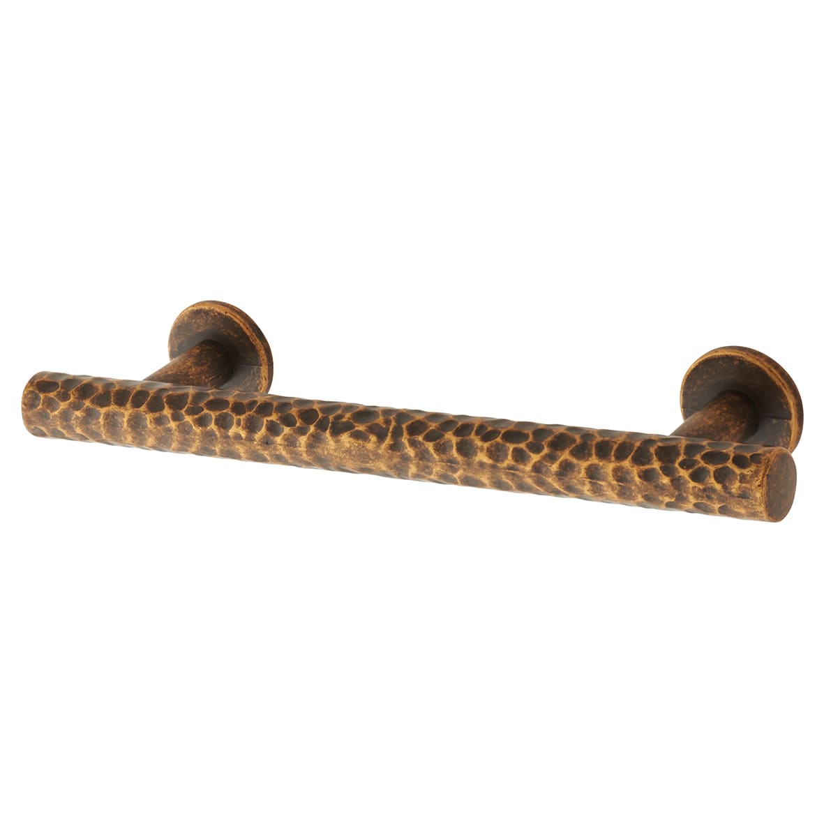 Kendal 10.5mm Hammered T-Bar Cabinet Pull Handle - 96mm Centres - Antique Brass