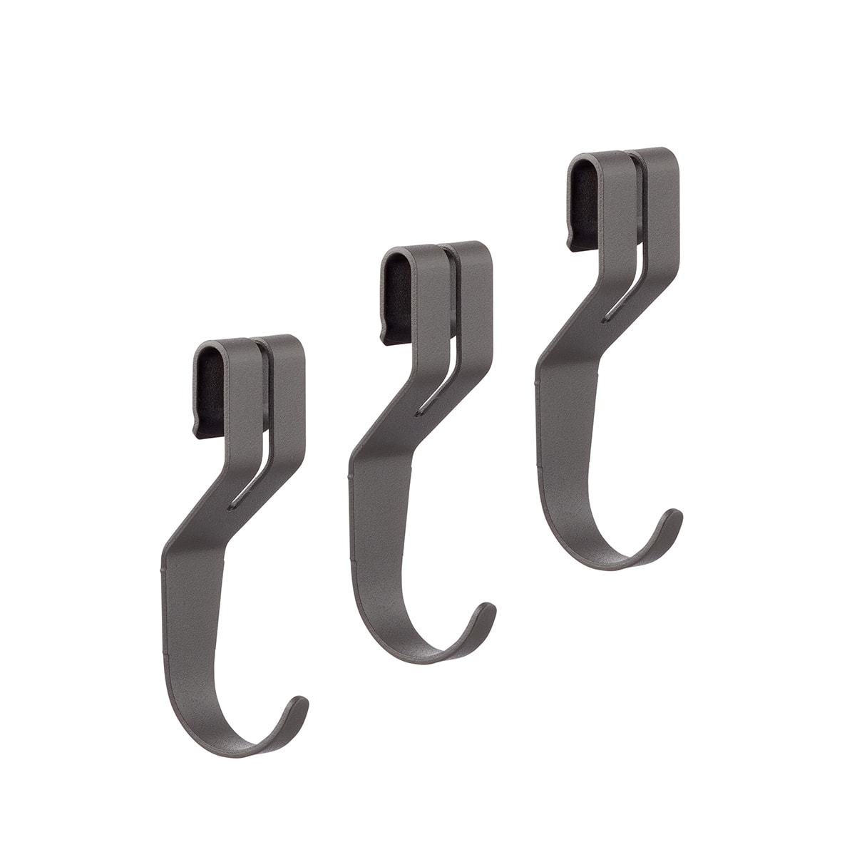 Garage+ Storage Top Track System - Hook for Ventilated Wire Shelf - Matt Grey - Pack of 3