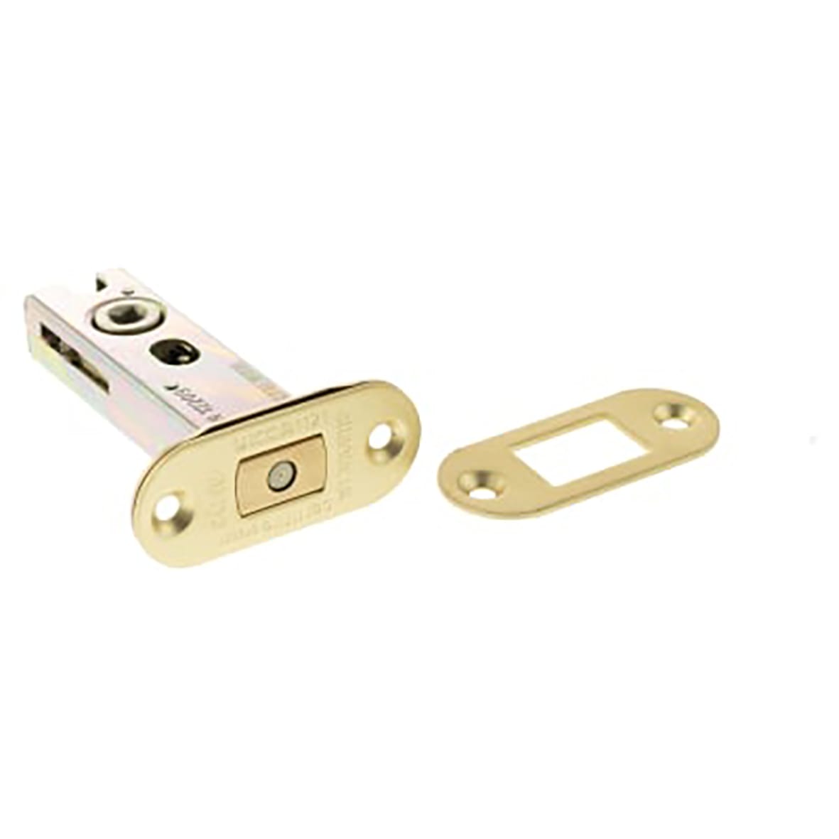 Fire-Rated Bolt Through Tubular Bathroom Deadbolt - 78mm Case - 57mm Backset - Radius - Sat Brass
