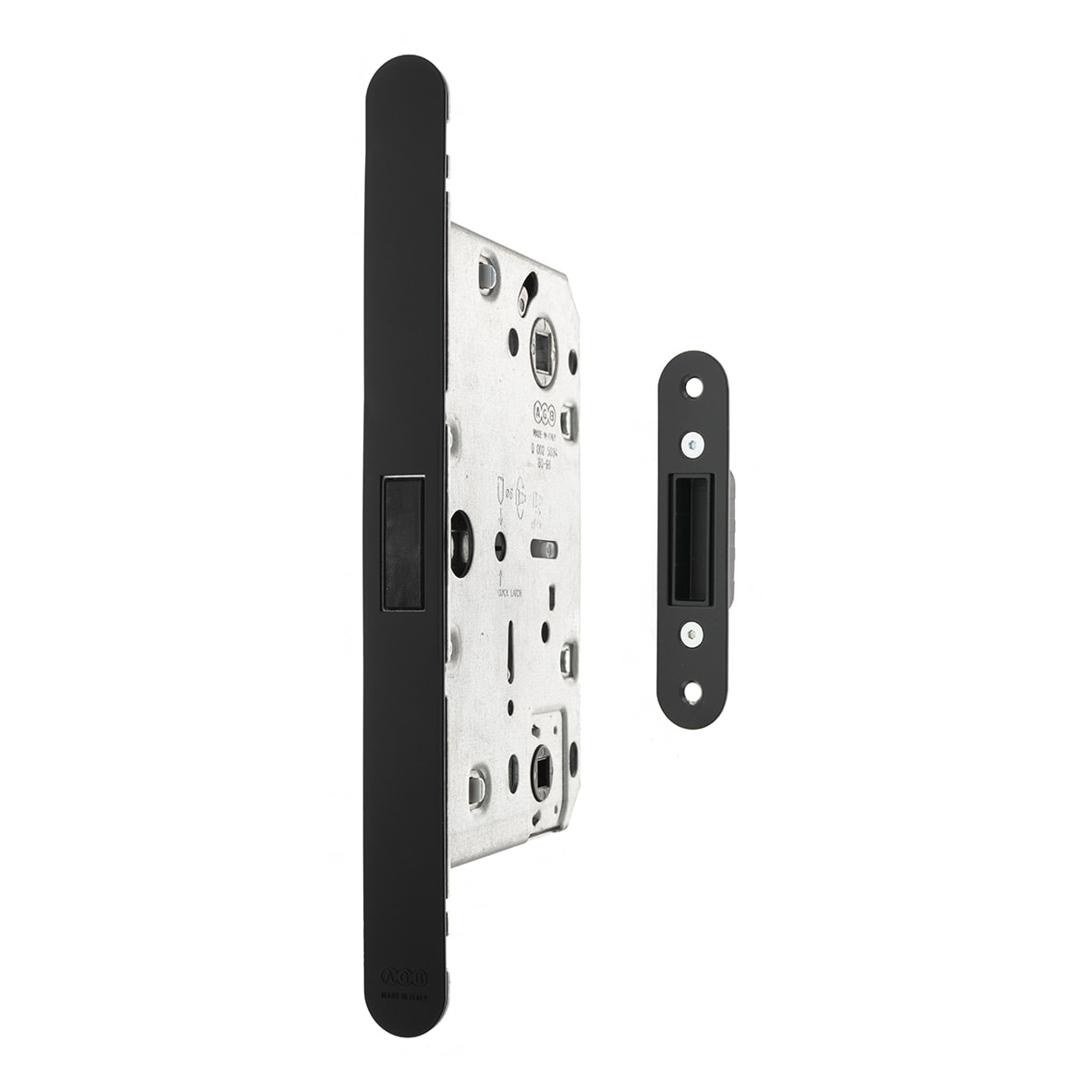 Revolution Bolt Through Magnetic Bathroom Lock - 132mm Case - 60mm Backset - Matt Black