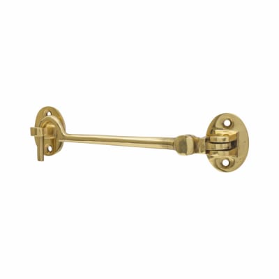 Cabin Hook & Eye - 100mm Length - Polished Brass
